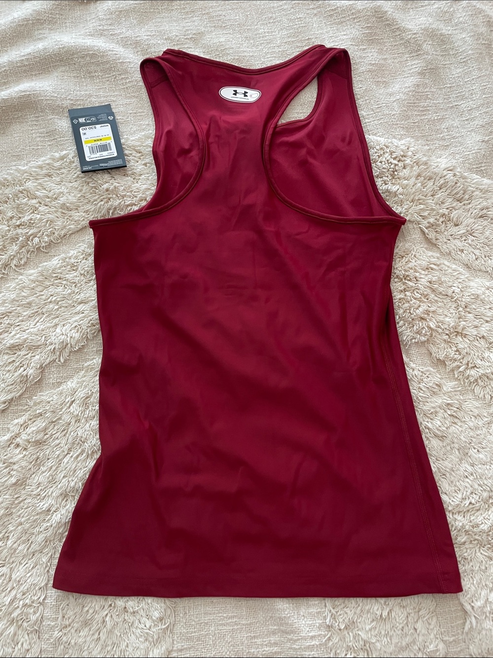 Under Armour Ruby Red Racerback Tank burgundy compression size medium NWT - Picture 5 of 6